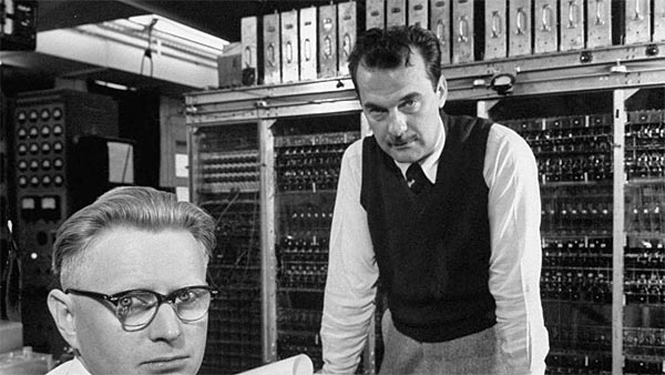 Nicholas Metropolis (right) with James Richardson at Los Alamos National Laboratory